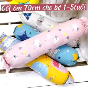 Gối ôm cho trẻ Katina House 70cm vải Cotton Satin Hàn Quốc mềm thoáng mát thấm hút tốt