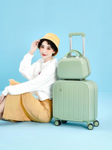 Earls Son กระเป๋าเดินทางสไตล์ญี่ปุ่นแฟชั่นน้ําหนักเบา 18 นิ้วกระเป๋าดึงก้านขนาดกะทัดรัดกระเป๋าล้อสากลสําหรับผู้ชายและผู้หญิง