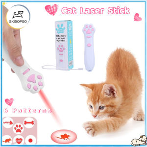 SKISOPGO Cat Laser Stick LED Light Transform 6Patterns Interactive Toy For Cats and Dogs Chasers Toys Cat Toy