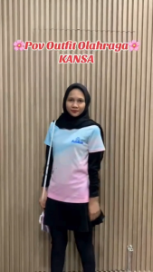 Kaos Olahraga UPF50+ Rok Padel Dalaman Bahan Spandek Polyester Premium Running Senam Poundfit Bicyle Gym Aerobic Zumba Outdoor KANSA Pakaian Olahraga Wanita