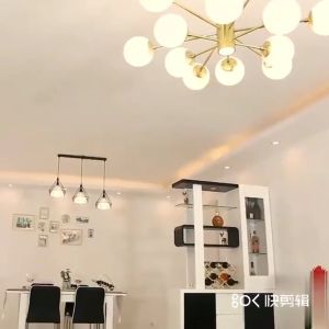 YHLAMP Modern Creative Diamond Chandelier Nordic Style Iron Art Restaurant Bar Ceiling Art LED Light