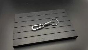 10Pcs Stainless Steel Key Chain with Spring Key Carabiner Hook Metal Flat Key Rings Metal Gourd Buckle Carabiner Keychain Keychain for Car Waist Belt Clip Keyring
