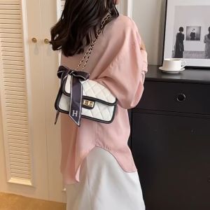 Mc.Sharry Small fragrant shoulder bag retro crossbody bag fashionable and versatile rhombus chain bag
