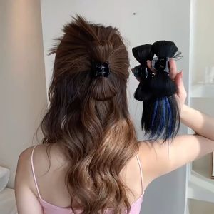 Wig WomenS Natural Jepit Cakar Rambut Palsu: Jepit Rambut Asli Natural Lembut & Ekstensi Rambut Palsu