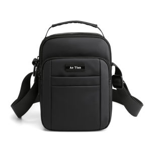 Oxford Cloth Mens Nylon Bag Casual Business Crossbody Backpack Single Shoulder Bag Polyester Lining Soft Handle Zipper Closure