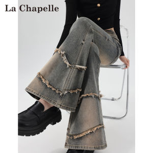La Chapelle | Vintage Distressed Flared Denim Pants For Women