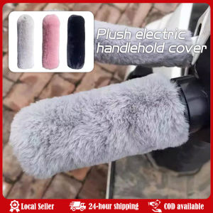 Winter Plush Handlebar Covers Warm Non Slip Gloves Mitts for Electric Scooter Motorcycle Tricycle Windproof Grip Hand Protection Winter Handlebar Plush Cover Practical Easy Installation Bicycle Grip Sleeves Hairy Soft Motorcycle Handle Protective Cover