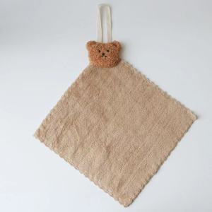 ins bear soft plush absorbent baby hand towel cartoon cute handkerchief non-stick cleaning towel