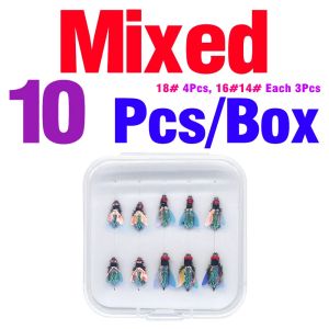 10Pcs Laser Double Winged Fly Fishing Flies Realistic Artificial Bionic Insect Lure for Bass Trout Carp Fly Fishing Bait