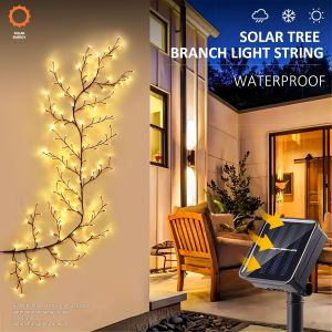 1pc Solar Willow Vine Light For Outdoor Wall Balcony Garden Decor72/96LEDS Solar String Fairy Light Waterproof For Christmas