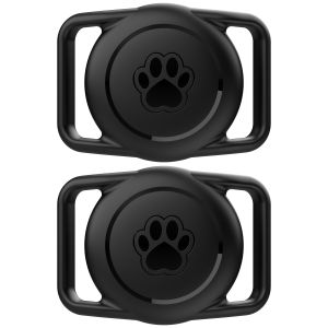 2pack Airtag Dog Collar Holder Waterproof Silicone For Apple AirTags Case Durable&Lightweight Air Tag Case for Pet Cat Collar