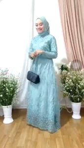 GAMIS NAJMA AMIRA TILE MUTIARA TERBARU/GAMIS KONDANGAN/ GAMIS FULL BROKAT MUTIARA
