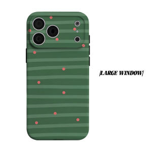 green wavy stripe dots Phone Case for iPhone 18 17 16 15 14 13 12 11 Air Pro Max Plus Double-layer Cover