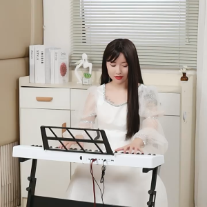 KAWES Digital 88 / 61Keys Foldable Piano Semi-Weighted Full-Size Keys Keyboard Electric Keyboard Folding Piano(white)