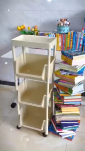 Kệ 4 Tầng Có Bánh Xe Di Chuyển Đựng Vật Dụng Cá Nhân Xếp Gọn Không Gian