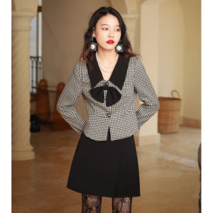 กระโปรงทรงร่มแมทช์ลุคง่ายใส่ช่วงฤดูใบไม้ผลิและฤดูใบไม้ร่วงสำหรับคนตัวเล็กดูผอมดูสูงบริสุทธิ์แบบสั้นสำหรับสาวๆกระโปรงครึ่งท่อนสไตล์เพรพพี้ใส่ช่วงฤดูร้อนสำหรับผู้หญิง