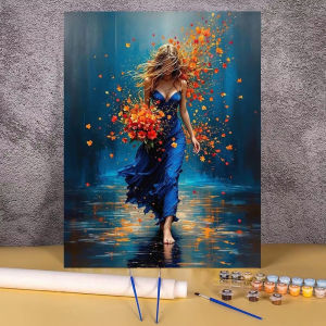 Picture By Numbers Abstract Flower Female DIY Frameless HandPainted Wall Art Coloring Painting For Living Room Home Decoration