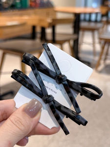 Bamboo Leaf Leopard Print Hair Clips Butterfly Knot Duckbill Hair Clips Side Bangs Hair Accessories Girls Fashion Sensation Pack of 2