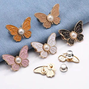 OFM-C1335 Kancing Pengecil Celana Jeans Simple Bebas Jahit Adjustable Karakter Lucu Fashion Wanita