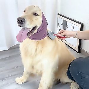 Lovinland Pet Soothing Earmuffs Dog Grooming Headgear Anti Noise Earmuffs High Elasticity Soft Warm Decompression Pet Ear Cover Hat Washable Anti Scare