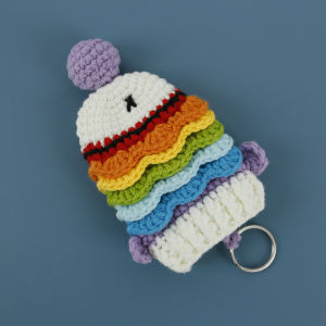 Ran Ran Super Cute Hand-Woven Rainbow Fish Key Case New Arrival Wool Crocheted Pull Key Cover Knitting