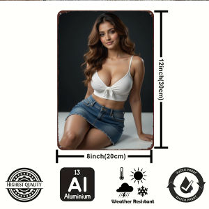 CIFbuy | 2D Metal Sign Flat Wall Art Decor Modern Female Theme 8x12 Inch Durable Rigid Panel Studio Shop Bar Club Craft Ornament Gif