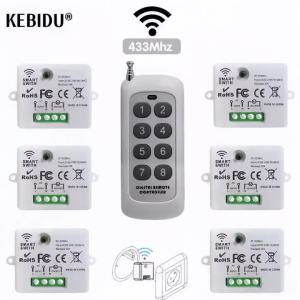 KEBIDU | Mini Wireless Smart Light Switch with Remote Control 1000M Distance 433 Mhz RF Relay Receiver 220V Switch for Home Led Lamp Fan