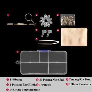 （35 pasang + alat）Paket Set Nose Pad/obeng kacamata/baud nose pad