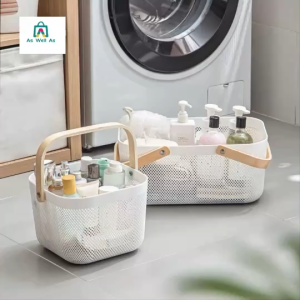 Aa Well As ตะกร้าสีเหลี่ยมพลาสติก  จุของได้เยอะ แบบพกพา สําหรับใส่ของใช้ในห้องน้ำหรืออื่นๆ