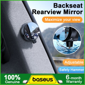 Baseus Safe Ride Backseat Rearview Mirror Blind Spot Mirror Auto Round Glass With Window Breaking Safety Hammer Car Rearview Mirror