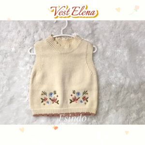 Vest Rajut Bayi/Vest Anak Rajut Motif Flower/VEST ELENA