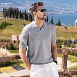 Enjeolon | Old Money Style Textured Polo Shirt Short Sleeve