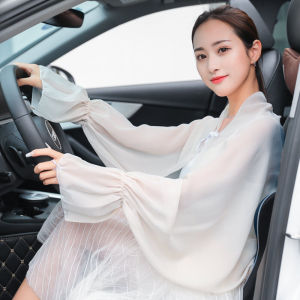 Womens Summer Long Sleeve Sun Protection Shawl Driving Air Conditioned Shirt Universal Fit Floral Print Voile Lightweight Shawl