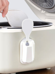 Suction Cup Rice Spoon Holder Kitchen Storage Rack for Electric Rice Cooker Hanging Spoon Stand Plastic Cooking Utensils