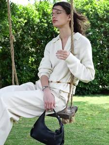 La Festin | New Moon Design Leather Shoulder Bag Tote Crossbody