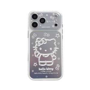 Sanrio | Hello Kitty Gradient Phone Case For iPhone 17 16 15Big Window Lens Protection Shockproof Cute Line Bow Star Girl Soft Cover