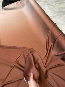 Bahan Kain Satin Armany Silk Gradasi Ombre High Quality Warna Caramel Latte Harga 05meter