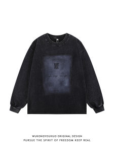 WUKONGYOUHUO | Heavy Weight Washed Vintage Long Sleeve T-Shirt 300G