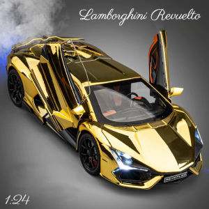 【RUM】1:24 Scale Revuelto Spray Alloy Car Model Light & Sound Effect Diecast Car Toys for Boys Birthday Gift Kids Toys Car Collection