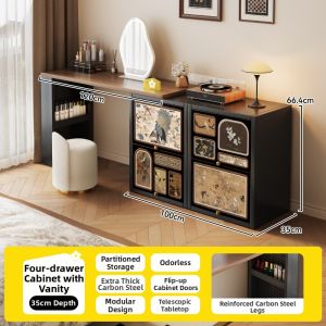 MEISD | Retro Steel Makeup and Storage Table Adjustable