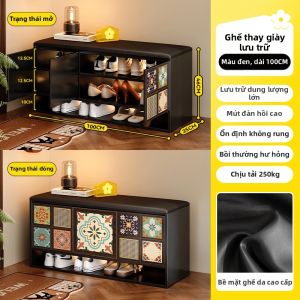 MEISD | Giày Dép Cổ Điển Sang Trọng Gỗ Có Kệ Lưu Trữ