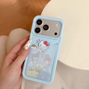 Sanrio | Sanrio Hello Kitty Soft Large Capacity Pocket Phone Case For iPhone 16 15 14 13 17 Pro Max Silicone Wallet Box Shockproof Cover