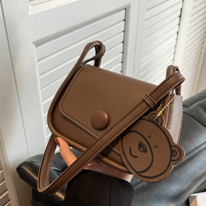 Vintage Small Square Bag Womens Crossbody Bag Versatile Shoulder Bag Spring Summer New Style Soft PU Leather Magnetic Buckle Closure