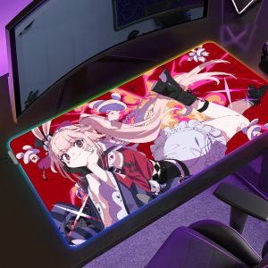 Game Sparxie Honkai Star Rail Mouse Pad Gaming MousePad LED Table Pads Micro USB Backlit Rubber RGB Desk Mats Desktop XXL