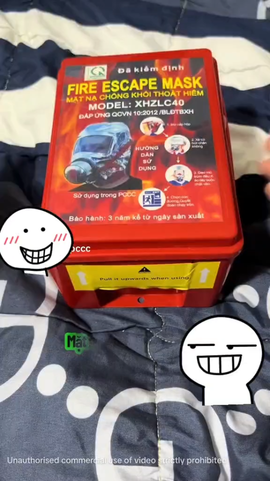 Bộ mặt nạ phòng độc khói có tem kiểm định XHZL40 mặt nạ chống độc PCCC dùng trong gia đình văn phòng