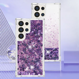 Ốp Điện Thoại Samsung Galaxy S25/S24/S23/S22 Ultra/S21 Plus/S20 FE 5G Chất Liệu Lỏng Nhấp Nháy Chống Rơi Chống Sốc - Trong Suốt