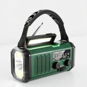 10000mAh Solar Crank Portable AM FM Radio USB C Charger Flashlight SOS Alarm Compass Emergency Outdoor Survival Gear