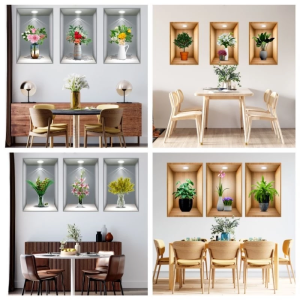 30cmx40cm 3D Removable Wall Sticker Plants Decals Living Room Bedroom Home Decoration
