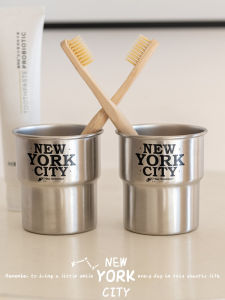 New York Ins Style Stainless Steel 304 Portable Coffee Cup High Aesthetic Value Mouth Rinse Cup Simple Design Handy Kitchen Bathroom