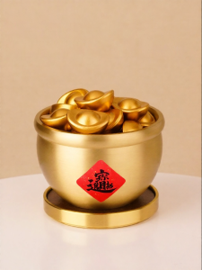 YOUYANTANG | Prosperity Attracting Brass Treasure Pot Decorative Ornament